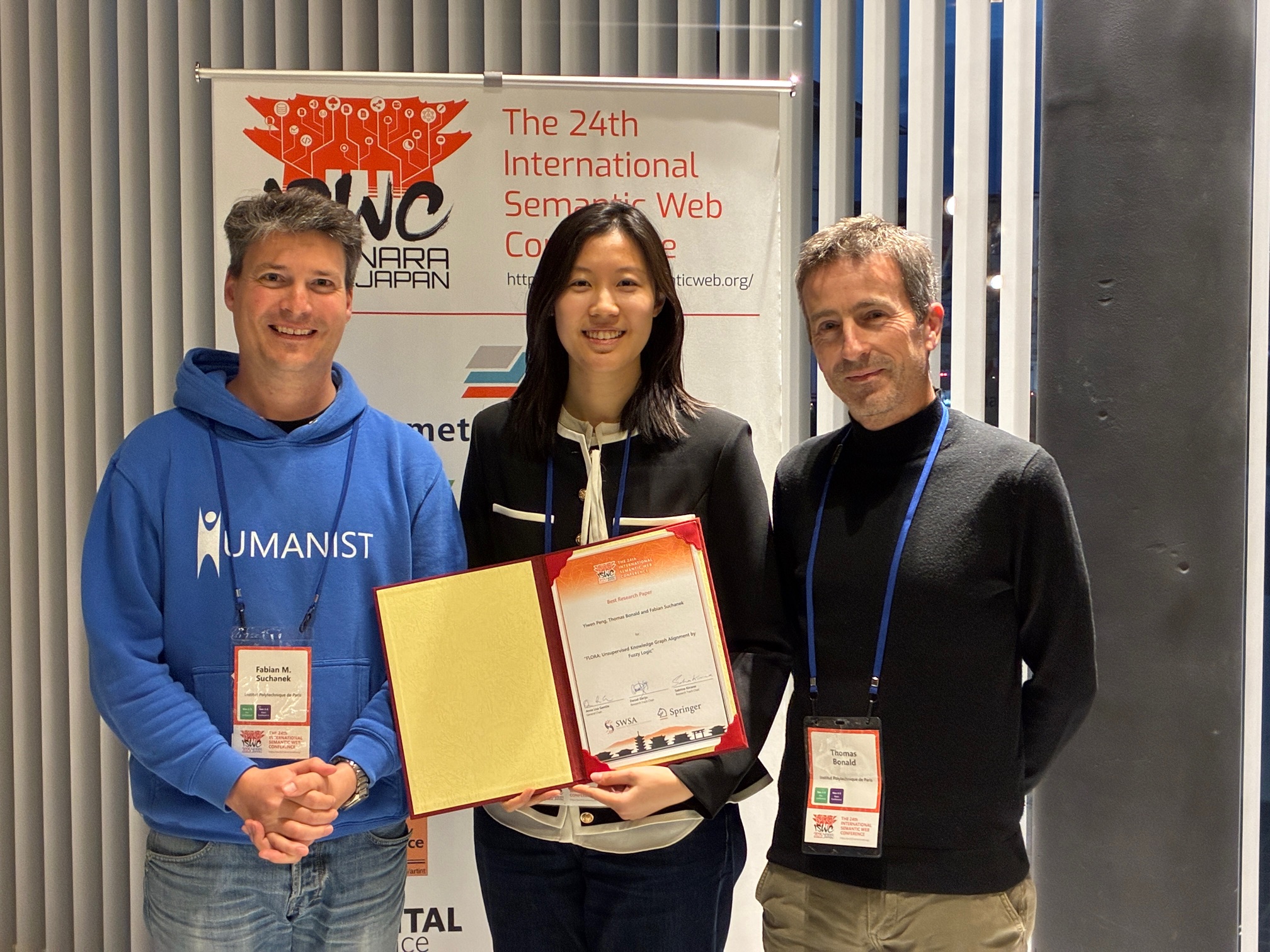 Nov 01, 2025: Best Paper Award at ISWC 2025